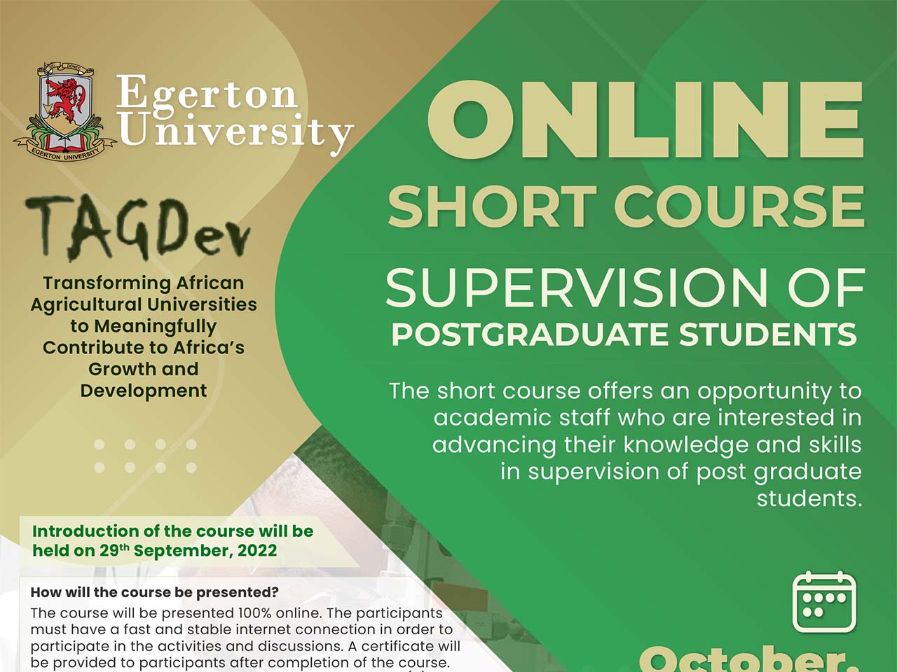 Online Short Course on Postgraduate Supervision 